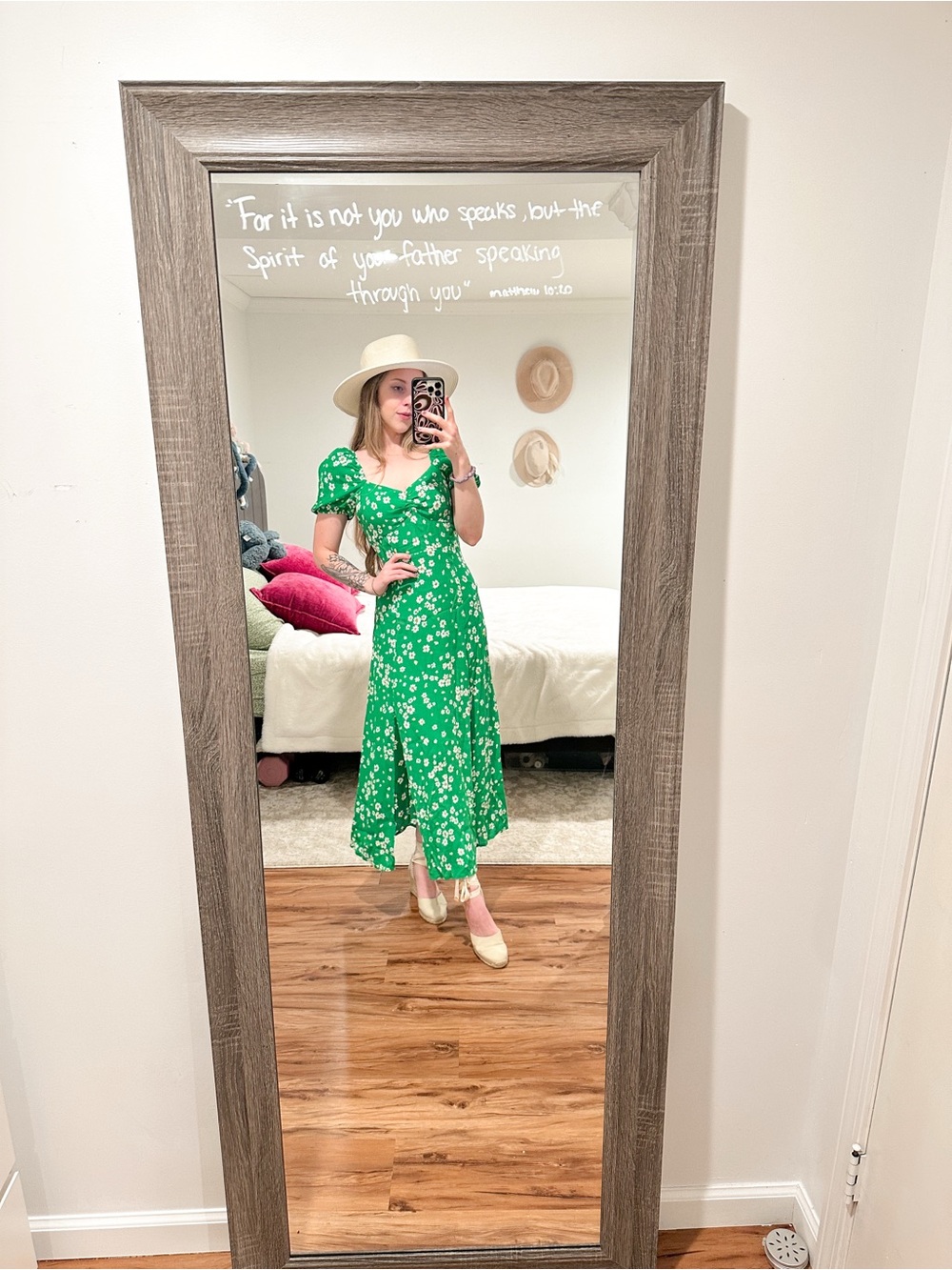 &Other Stories Puff Sleeve Floral Midi Dress